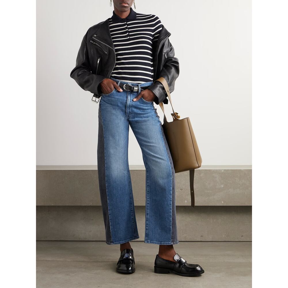 Mother Half Pipe Flood Two-Tone Barrel Jeans - 26